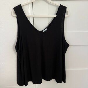 Dip womens black v neck tank top size 2x